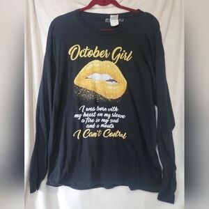 December Girl- I was born with my heart on my sleeve...T-Shirt, X-Large, Black